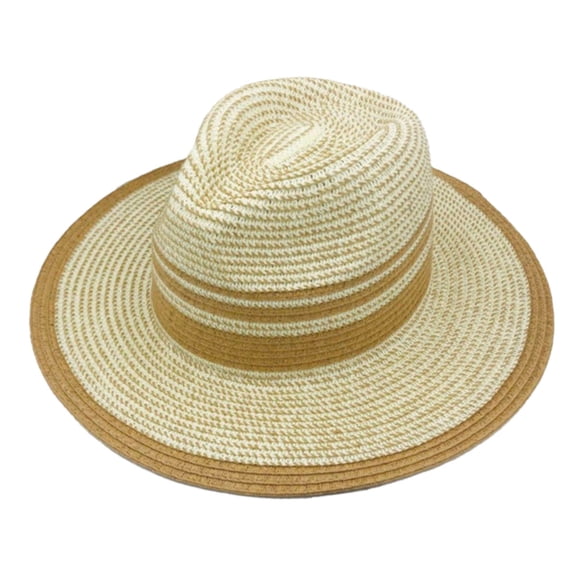 56-58cm hat circumference men's and women's hats summer travel vacation beach wide-brimmed sunscreen sun hat straw hat - Beige