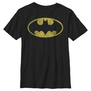 Boy's Batman Logo Retro Caped Crusader Graphic Tee Black X Large