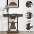 thumbnail image 2 of Convenience Concepts Newport 1 Drawer Harri Console Table with Shelves, Charcoal Gray, 2 of 5