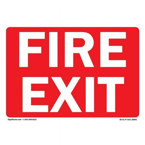 SignMission OS-CL-D-710-L-20001 OSHA Fire Exit Sign