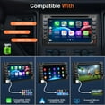 thumbnail image 2 of Radio estéreo de coche de doble DIN Inexaccessories con CD/DVD HD de 7 pulgadas, 2 of 7