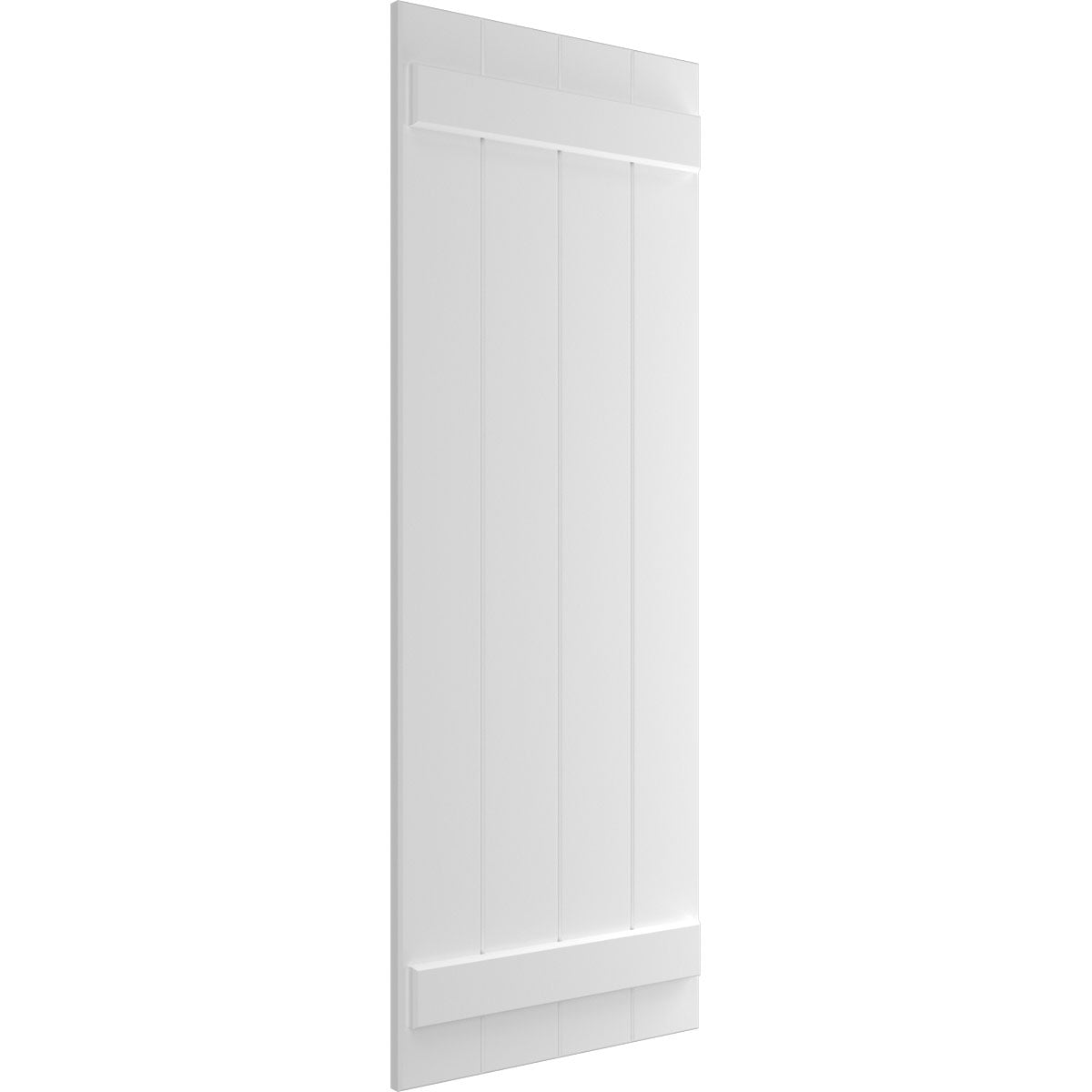 Ekena Millwork 21 1/2"W x 47"H True Fit PVC Four Board Joined Board-n-Batten Shutters, Unfinished (Per Pair - Hardware Not Included)