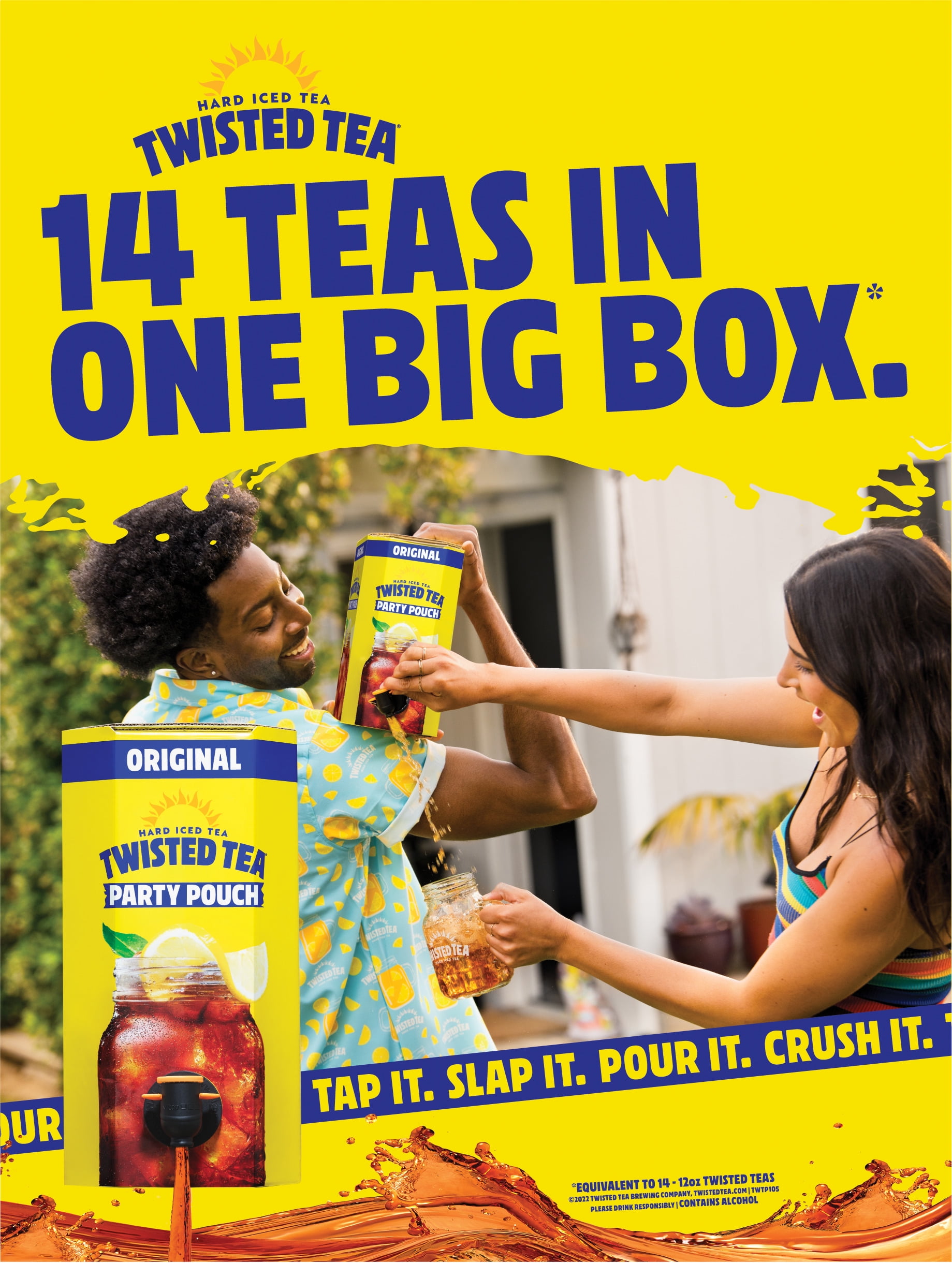 Twisted Tea Original Hard Iced Tea Party Pouch, 5 Liter Box, 14