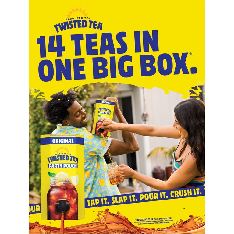 Twisted Tea Original Hard Iced Tea Party Pouch, 5 Liter Box, 14