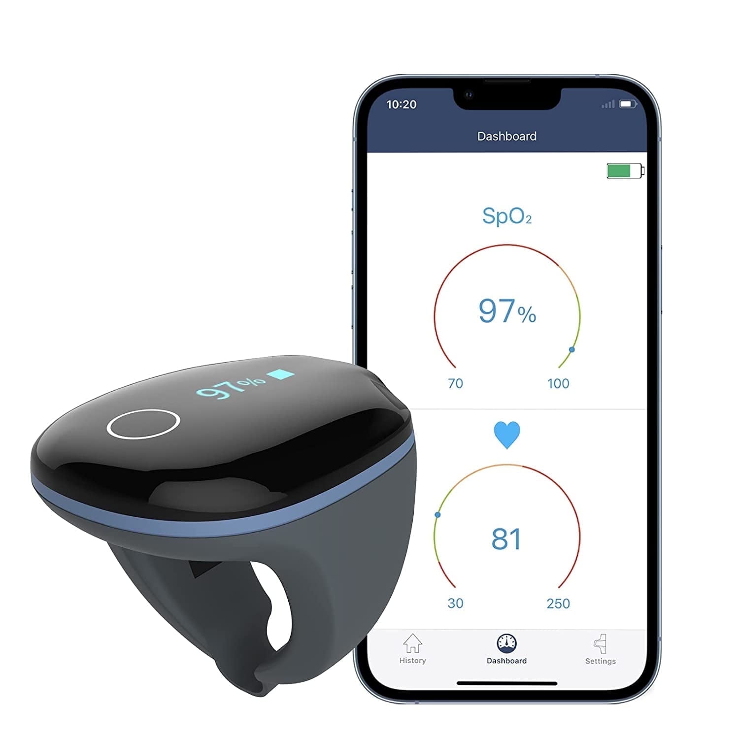 Vibeat O2ring Sport - Pulse Oximeter, Wearable Heart Rate Tracker for Cycling,Hiking,Yoga