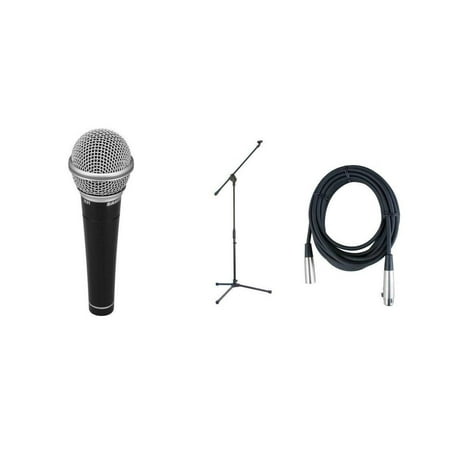 Samson R21S Dynamic Microphone MK10 Boom Stand; Mic Cable with XLR Connectors Value Pack