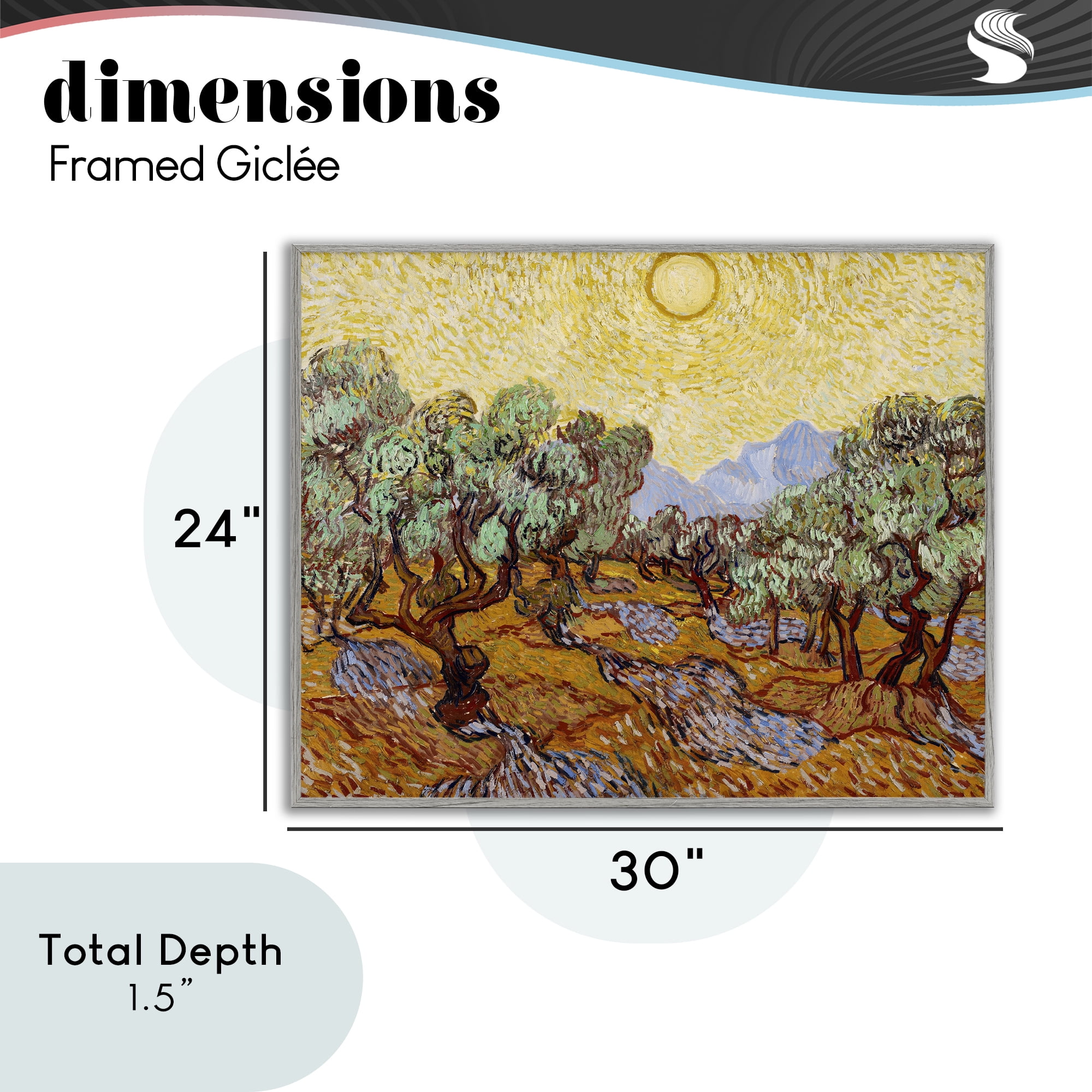 Stupell Industries Olive Trees Van Gogh Gray Framed Giclee Art, design by Vincent Van Gogh
