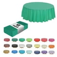 thumbnail image 2 of QUTETN 12pack Heavy Duty Round Plastic Table Cover  Premium Plastic Tablecloth  Disposable Table Covers Plastic Tablecloth, 2 of 6