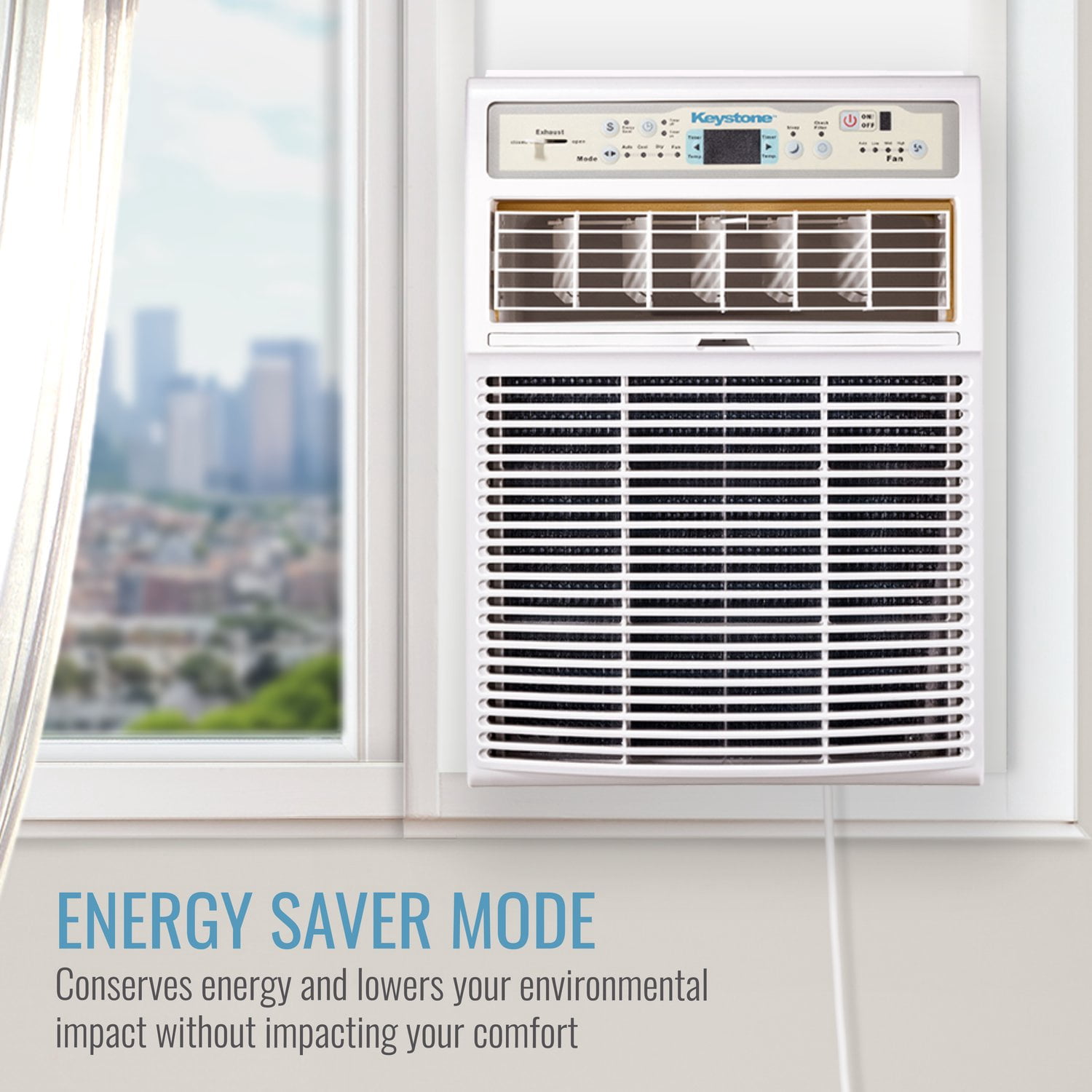 Keystone New 8,000 BTU 350 Sq Ft Slider/Casement Window Air Conditioner, White