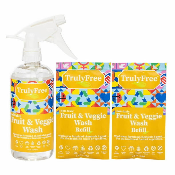 Truly Free Refillable NonToxic Fruit & Veggie Wash Starter Kit