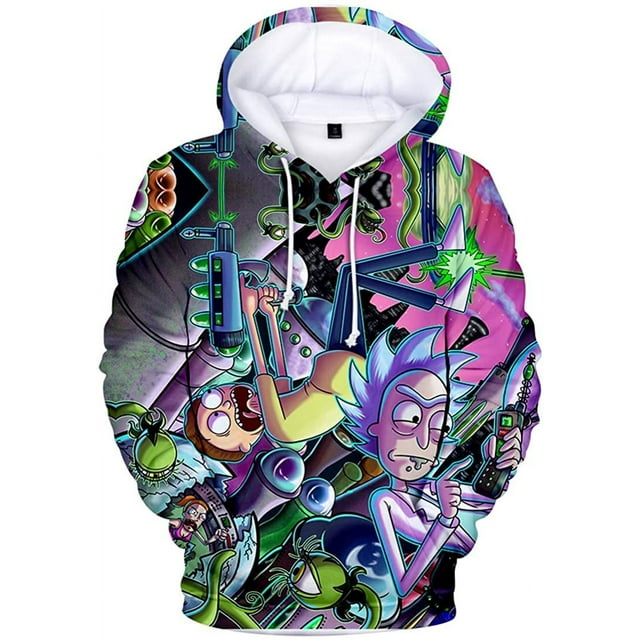 Sudaderas con capucha de Rick y Morty para hombre Sudadera con capucha con estampado de patrón 3D unisex Adepaton CJWUS-6925