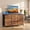 Rustic Brown, variant on BEAUTYPEAK TV Stand Dresser with 9 Fabric Drawers LED Light AC USB-C Charging Station, Black