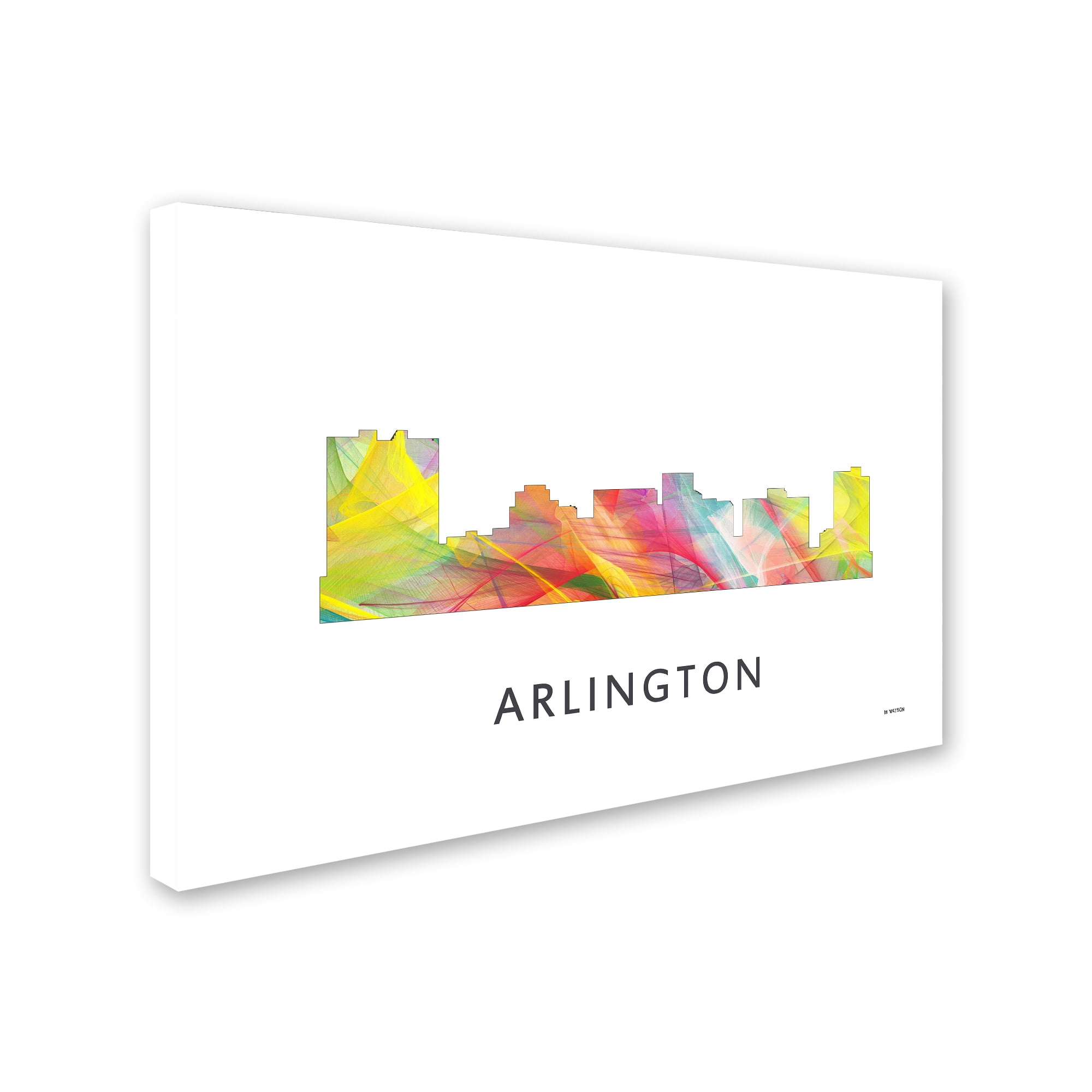 Trademark Fine Art 'Arlington Texas Skyline WB-1' Canvas Art by Marlene Watson