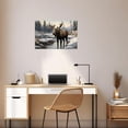 thumbnail image 4 of ZHONGYUTONG Large Moose Wall Art Wildlife Canvas Pictures Rustic Forest Wilderness Animal Painting Elmer Moose Artwork for Home Cabin Wall Decor Frame (20.00" x 30.00"), 4 of 6