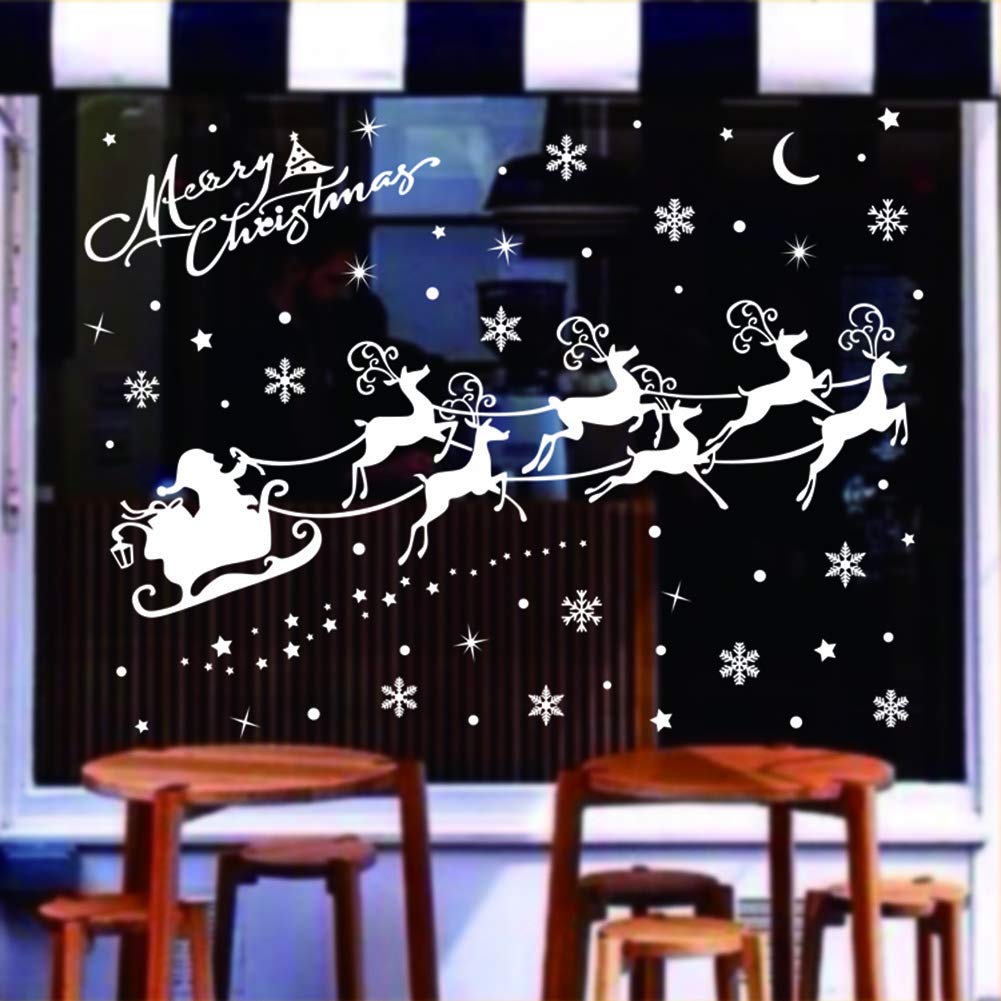 GLiving Christmas Window Sticker Static Snow Flakes Clings, Snowflakes