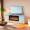 White, variant on CazToi TV Stand for 70 Inch TVs Modern Entertainment Center with Storage Cabinet White Fits 36 Inch Electric Fireplace Not Included
