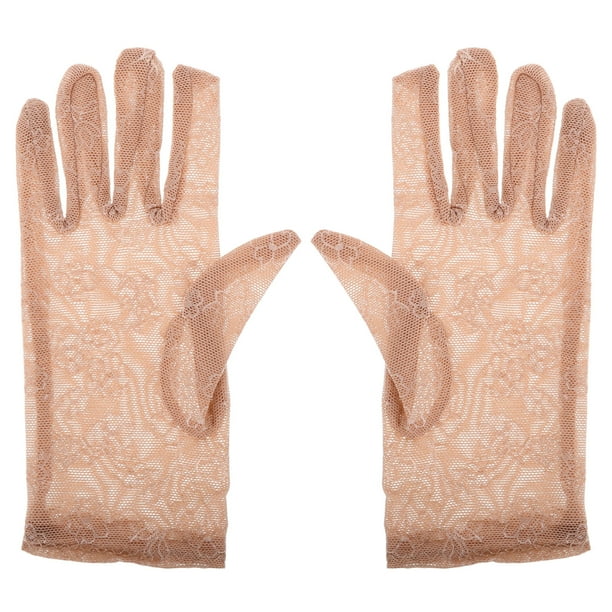 1 par de elegantes guantes cortos de encaje para mujer, elegantes guantes de tul para fiesta de té, guantes de boda, guantes de fiesta, guantes de novia, accesorio decorativo