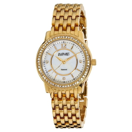 Women's Swiss Quartz Diamond Base Metal Gold-Tone Bracelet Watch