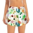 thumbnail image 2 of Xecao's Floral Vintage for a double-layer running short for women, perfect for gym, tennis, and more, featuring a convenient pocket., 2 of 9