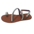 thumbnail image 3 of Mostsola Sandals for Women 2025 Pearl Strappy Flip Flops Clip Toe Ring Beach Shoes Casual Flats, 3 of 7