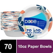 Dixie Paper Bowls, 10 Ounce, 70 Count, Microwave-Safe, Soak-Proof, Disposable Bowls