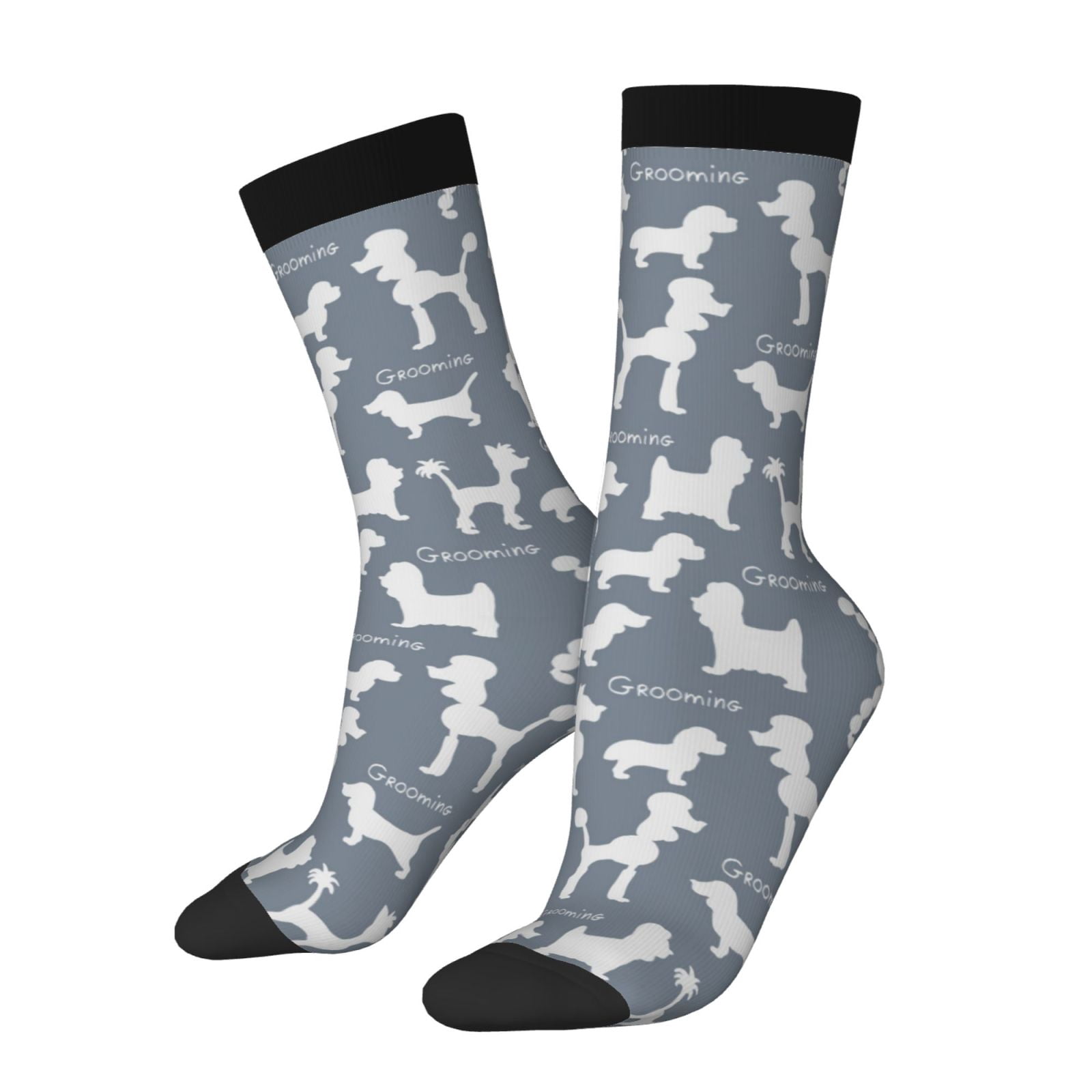 Bingfone Poodle Dog Print Compression Socks for Women and Men Long Socks for Running Athletic Cycling Nurse