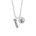 thumbnail image 2 of Delight Jewelry Silvertone Crystal Script ''Dream'' Silvertone Script Initial Disc - Z - Charm Necklace, 20"+3", 2 of 4
