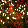thumbnail image 3 of Juego de 2 luces LED solares de rosas rojas con forma de rosas artificiales para uso exterior, decoración de jardín, patio, tumba, cementerio, balcón, decoración navideña., 3 of 4