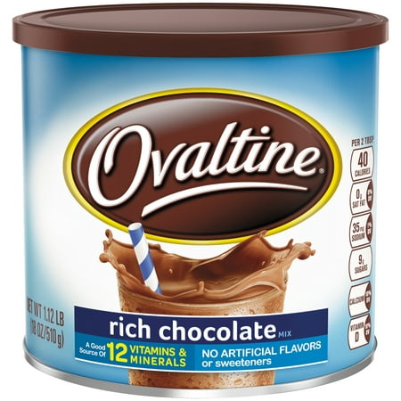 (2 Pack) Ovaltine Drink Mix, Chocolate, 18 Oz, 1
