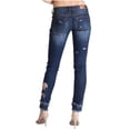 thumbnail image 3 of Grace in LA Women's Floral Embroidered Junior Fit Skinny Stretch Jeans (26), 3 of 3
