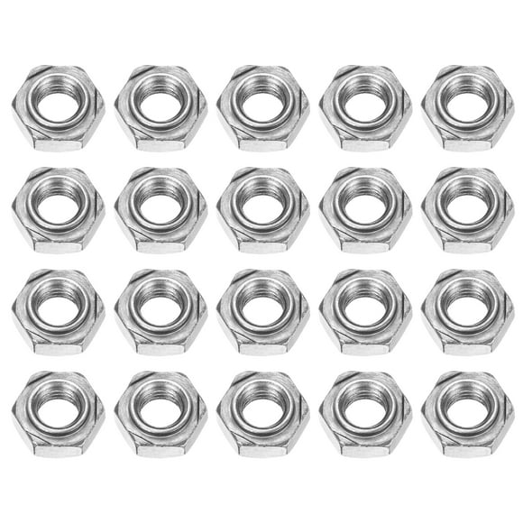 20 Pack Hex Weld Nuts, M8x1.25mm Carbon Steel Hex Nuts with 3 Projections Machine Screw for DIY Home Repair, Silver