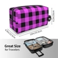 thumbnail image 3 of Uemuo Purple Black Buffalo Plaid Pattern Portable Toiletry Bags with Handle, Waterproof travel Make up Bags for Women, Large Capacity Travel Cosmetic Bags, 3 of 9