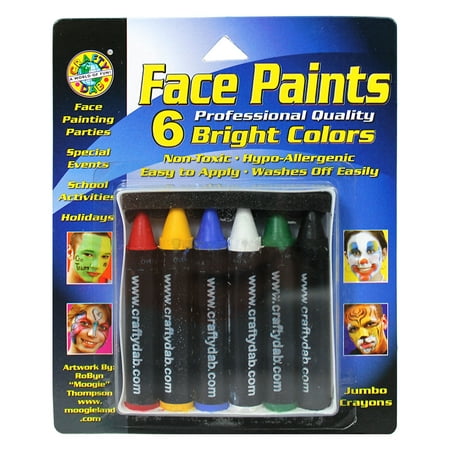 Face Paint Jumbo Crayons 6/Pkg-Bright