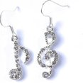 thumbnail image 1 of Pendientes colgantes asimétricos con notas musicales para mujer, pendientes con patrón Musical creativo, regalos de joyería únicos para amantes de la música, 1 of 5