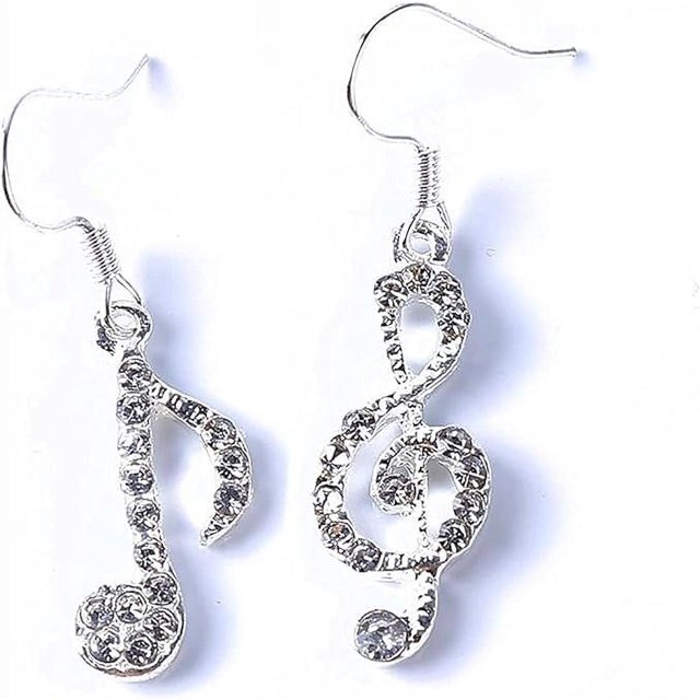 Pendientes colgantes asimétricos con notas musicales para mujer, pendientes con patrón Musical creativo, regalos de joyería únicos para amantes de la música