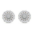 thumbnail image 2 of AFFY 1/10 Carat Round Cut Natural White Diamond Frame Stud Earrings In 14K Yellow Gold Over Sterling Silver (0.1 Cttw, I2-I3 Clarity), 2 of 3