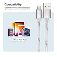thumbnail image 4 of Powertek Marble 6ft USB-A to Lightning Cable, White/Silver, Fast Charging, Silicone Marble Design, Steady Data Transfer, 4 of 5