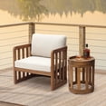 thumbnail image 4 of LuxenHome Acacia Outdoor Drum Side Table, Round Patio Table with Removable Tray Top & Oil Finish, 4 of 12