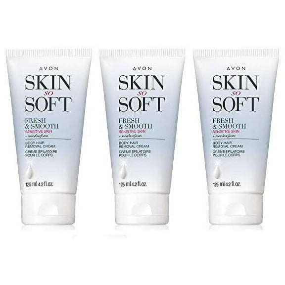 Avon Skin So Soft Fresh & Smooth Sensitive Skin Body Hair Removal Cream Set of 3