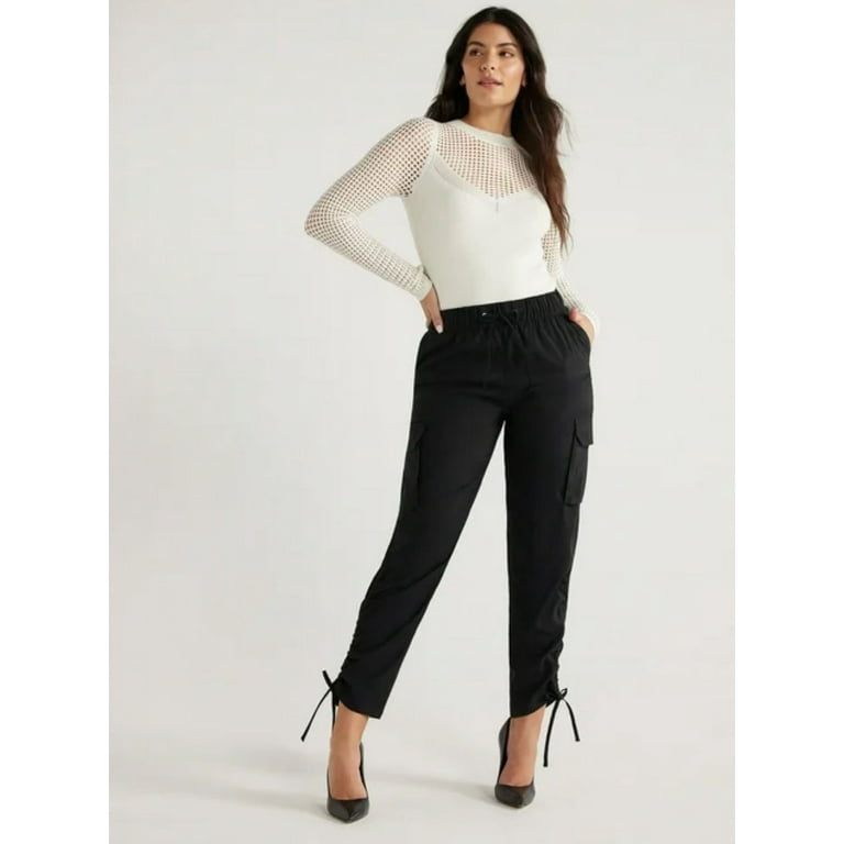 Sofia Jeans Women's and Women's Plus Super High Rise Luxe Cargo Pants, 27  Inseam, Sizes XXS-5X