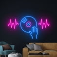 thumbnail image 3 of Handmadetneonsign Record Disc Heartbeat Neon Sign, Music Disc Wall Art Decor, Vinyl Disc Wall Decor, 3 of 5
