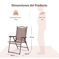thumbnail image 3 of Costway Conjunto de 2 Sillas Plegables para Patio con Apoyabrazos Sillas de Comedor Portátiles para Terraza Piscina Jardín 64 x 58 x 91 cm, 3 of 10