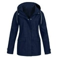thumbnail image 1 of WEAIXIMIUNG Womens Fall Jackets Trendy Dressy Womens Autumn Winter Solid Color Hooded Pockets Watertight Windproof Jacket, 1 of 3