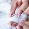 thumbnail image 5 of Rosec Jewels Nature Inspired Lab Grown Diamond Promise Ring for Women - EF-VS Quality - Leaf Ring - Ready to Gift, 14K White Gold, US 10.00, 5 of 7