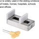 thumbnail image 4 of 2 Pcs With Key Aluminum Alloy Door Frame Security Lock, Adjustable Sliding Double Window Locks, Steel Security Locks, Child Safety Limiter, 4 of 4