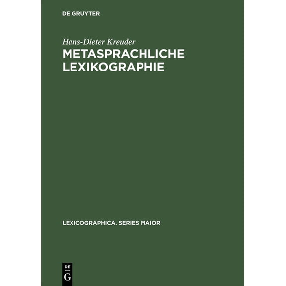 Lexicographica. Series Maior Metasprachliche Lexikographie, Book 114, (Hardcover)