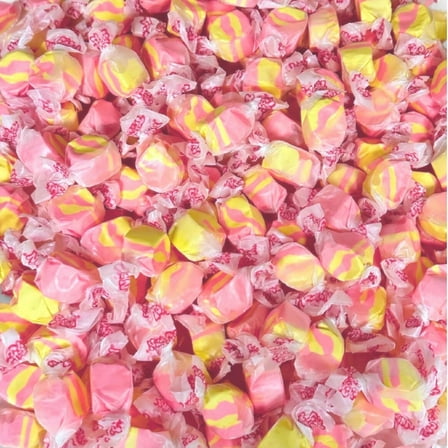 Strawberry Banana Saltwater Taffy Chewy Candies Fruity Flavor Bulk 1 lb Bag 60  Pieces Individually Wrapped Nut & Gluten Free Retro Candy