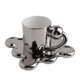 thumbnail image 2 of Taza y platillo de de cerámica, vajilla nórdica de 8,5 para parejas, taza de té creativa, taza de para té, leche, , Latte Plata BLESIY taza de café, 2 of 8