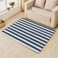 thumbnail image 2 of Stripe Area Rugs for Bedroom Living Room - 3x5 ft - Navy Blue Carpet for Home Decor - Stripe Patterned Decorative Indoor Small Rug - Washable & Soft & Non Slip & Low Pile (ZF&7502), 2 of 7