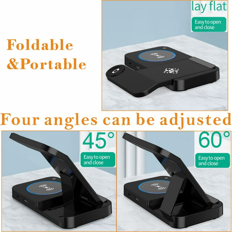 4 in 1 Wireless Charging Station for Samsung & Android Multiple Devices  Foldable fast wireless Charger Dock Stand for Phone Galaxy Z Flip 4/3 Z  Fold